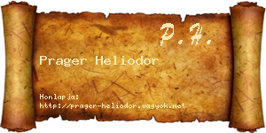 Prager Heliodor névjegykártya